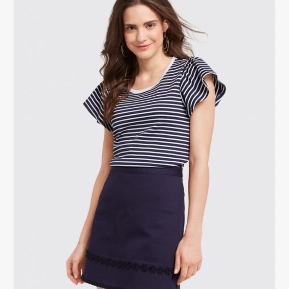 Draper James Striped Flutter Sleeve
Top HW7783